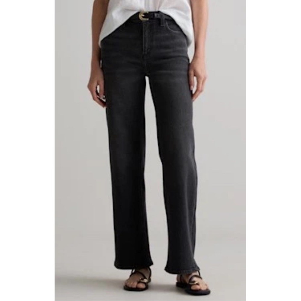 Quince Jeans Bella Stretch Straight Charcoal Black Womens Size 31 Organic Cotton